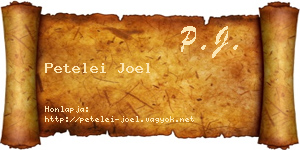 Petelei Joel névjegykártya